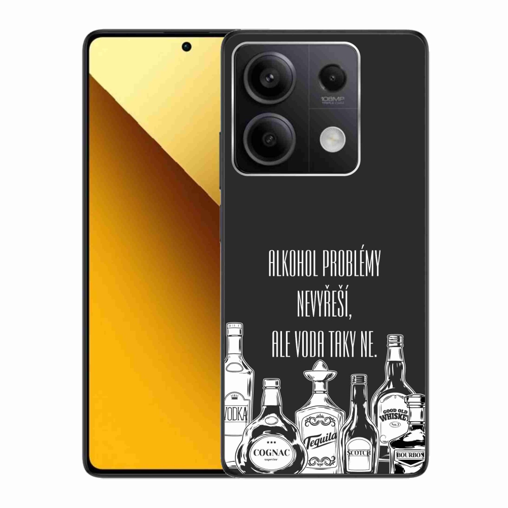Gél borító mmCase a Xiaomi Redmi Note 13 5G-hez - vicces szöveg fekete háttérrel
