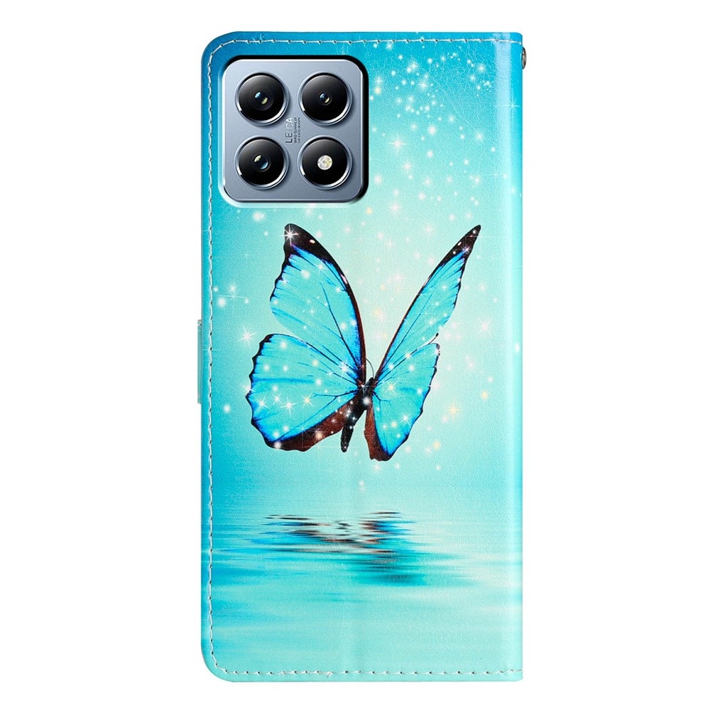Egyedi könyvtáska Xiaomi 15T Pro - kék pillangóhoz