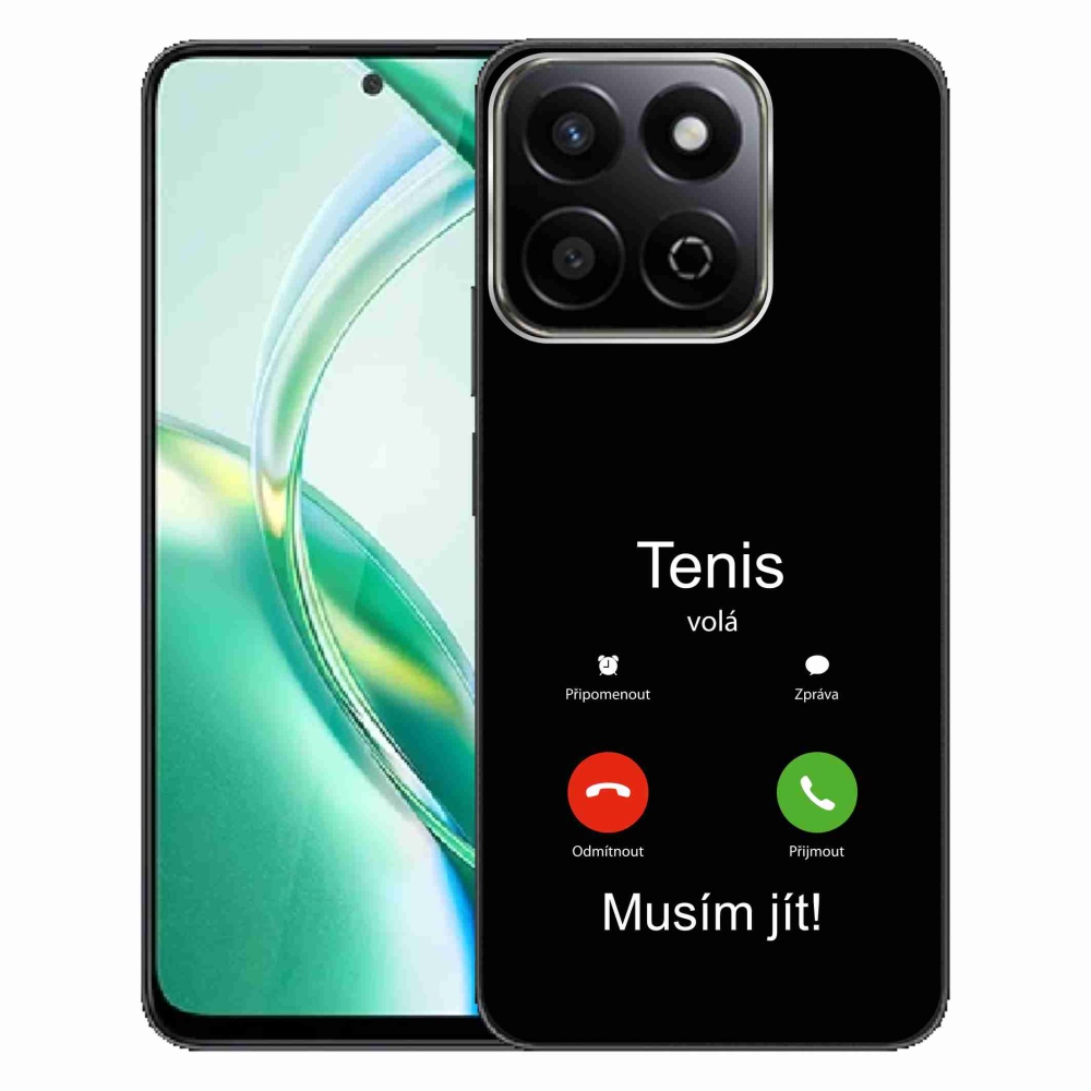 Gél borító mmCase a Honor 200 Smart 5G készülékhez - teniszhívások fekete háttérrel