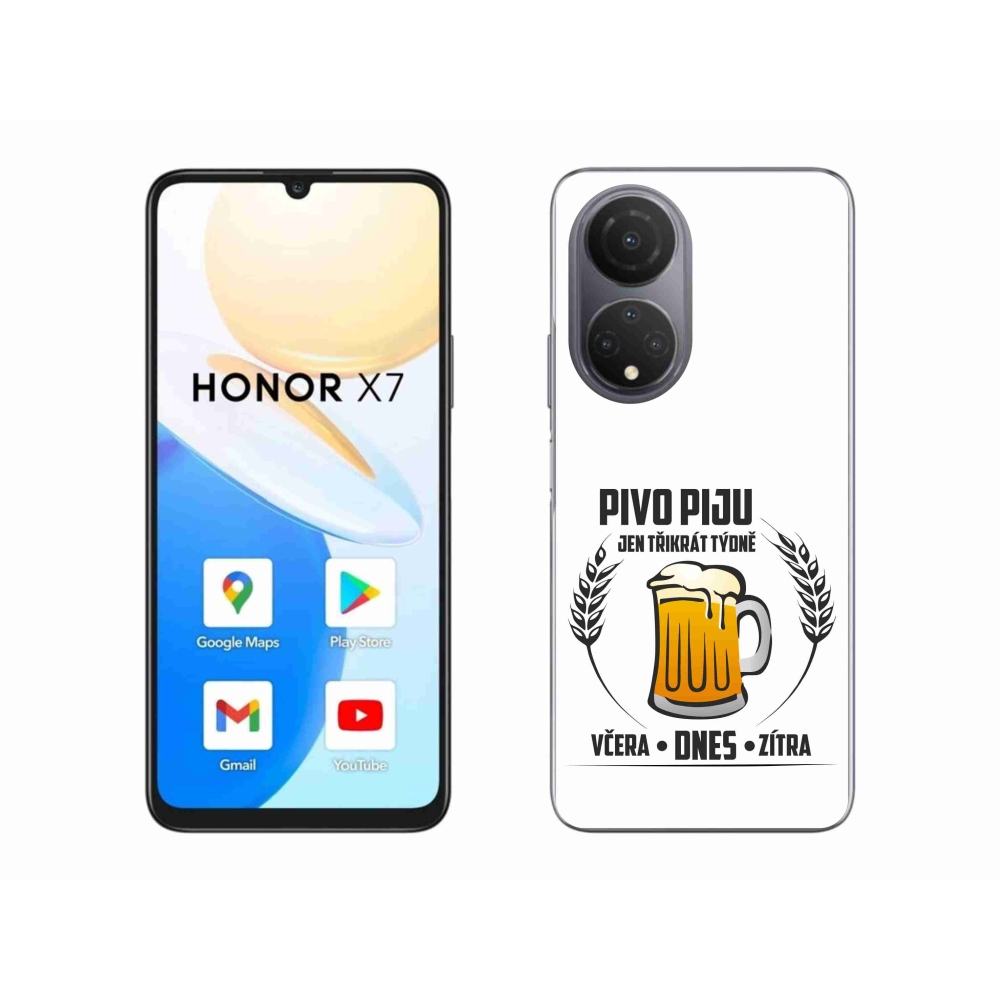 Gél borító mmCase a Honor X7 készülékhez - sör motívum fehér háttérrel