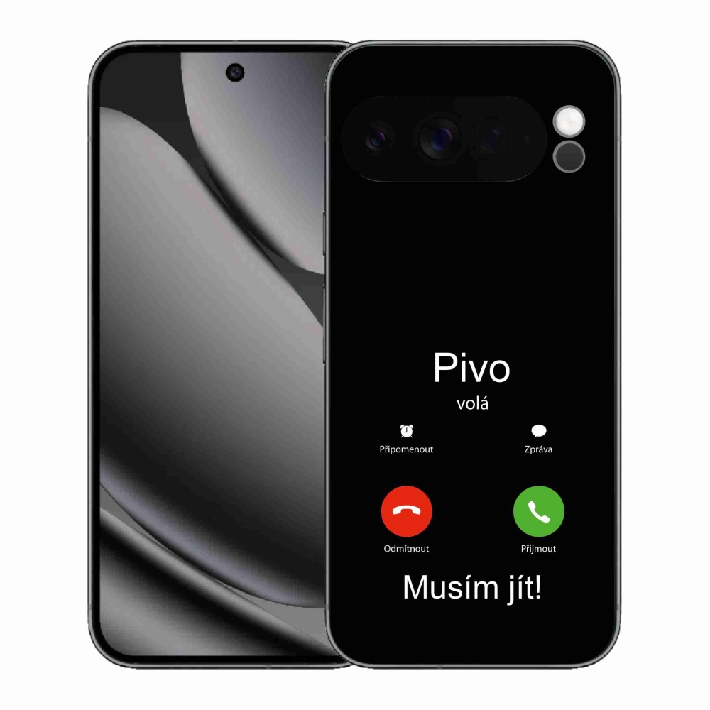Gél borítás mmCase a Google Pixel 10 Pro XL-en - sör hívja a fekete hátteret