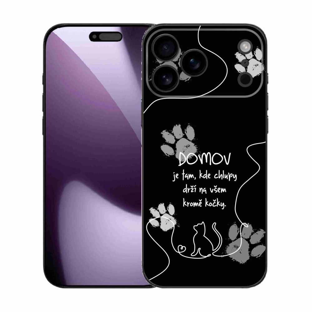 Gél borítás mmCase iPhone 17 Pro Max készülékhez - macska motívum fekete háttér