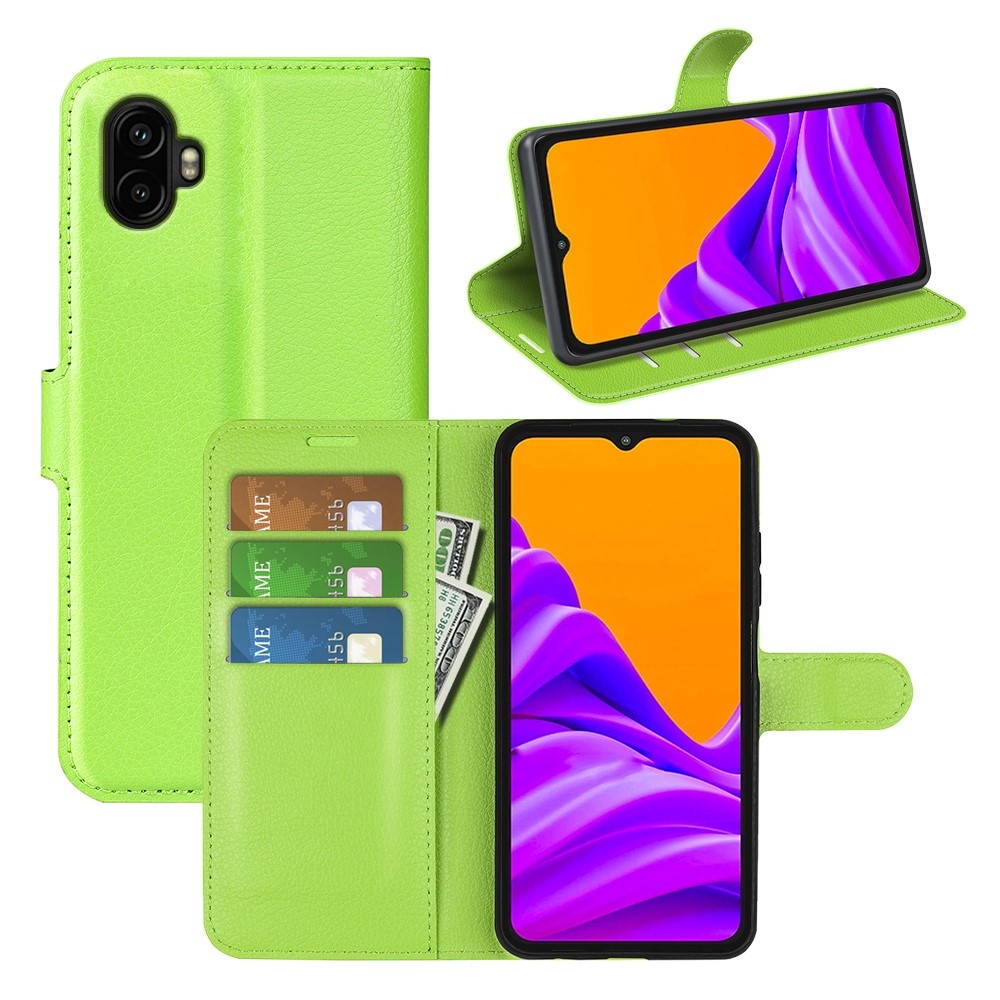 Litchi könyv tok Samsung Galaxy Xcover 7 Pro készülékhez - zöld