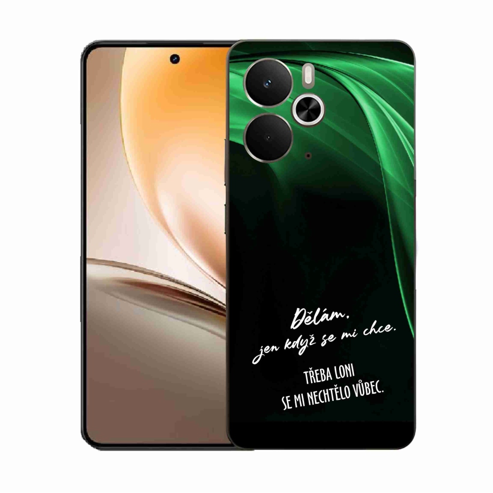 Gél borító mmCase a Realme 14 5G készülékhez - vicces szöveg 12 fekete háttér