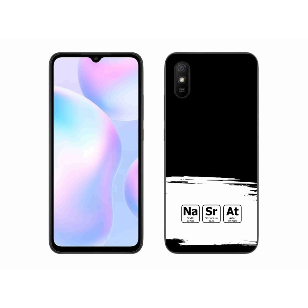 Gél borító mmCase a Xiaomi Redmi 9AT - kémiai elemek fehér és fekete háttérrel