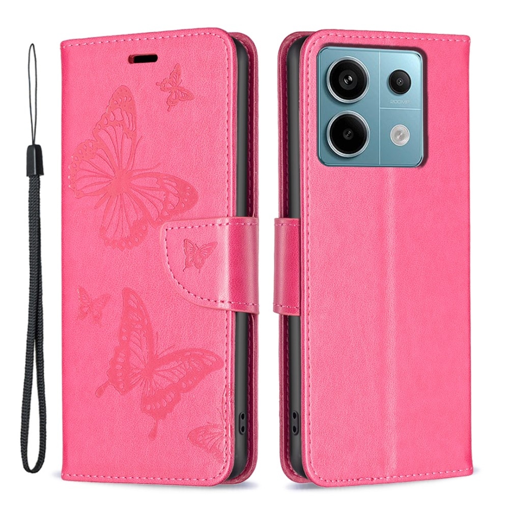 Pillangó könyv tok Xiaomi Redmi Note 13 Pro 5G/Poco X6 5G - rózsaszínű