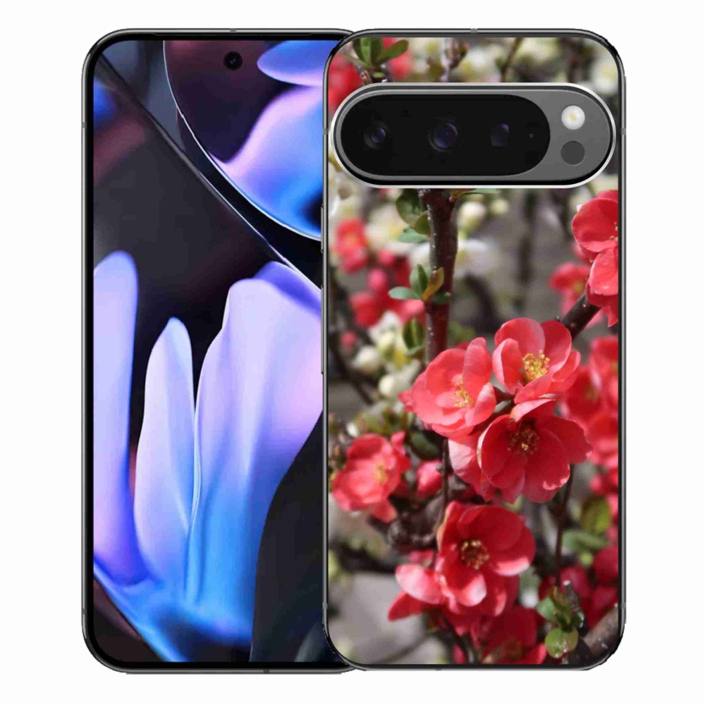 Gél borítás mmCase a Google Pixel 9 Pro XL-hez - piros virágok