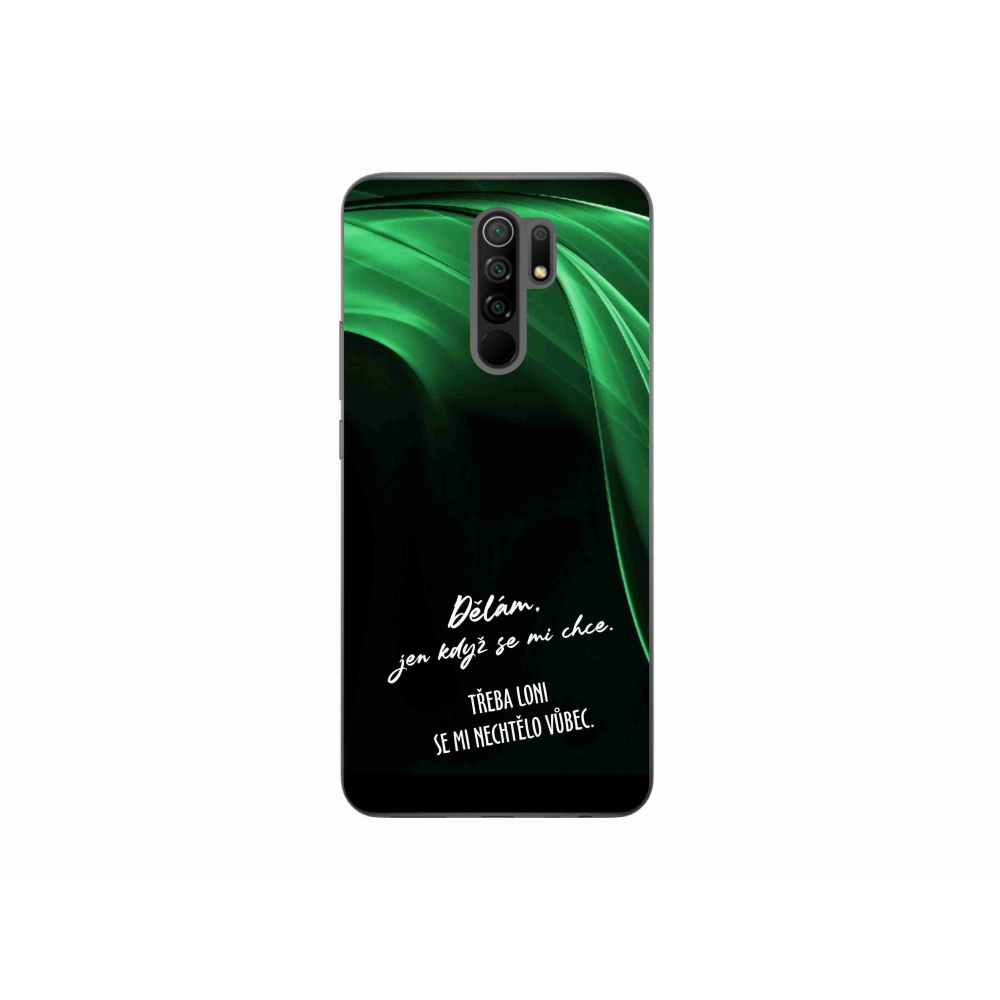 Gél borító mmCase a Xiaomi Redmi 9-hez - vicces szöveg 12 fekete háttérrel
