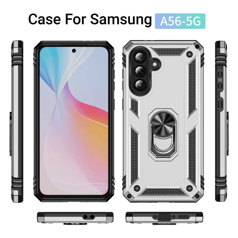 Gyűrűk tartós borítása Samsung Galaxy A56 5G készülékhez - ezüst színű