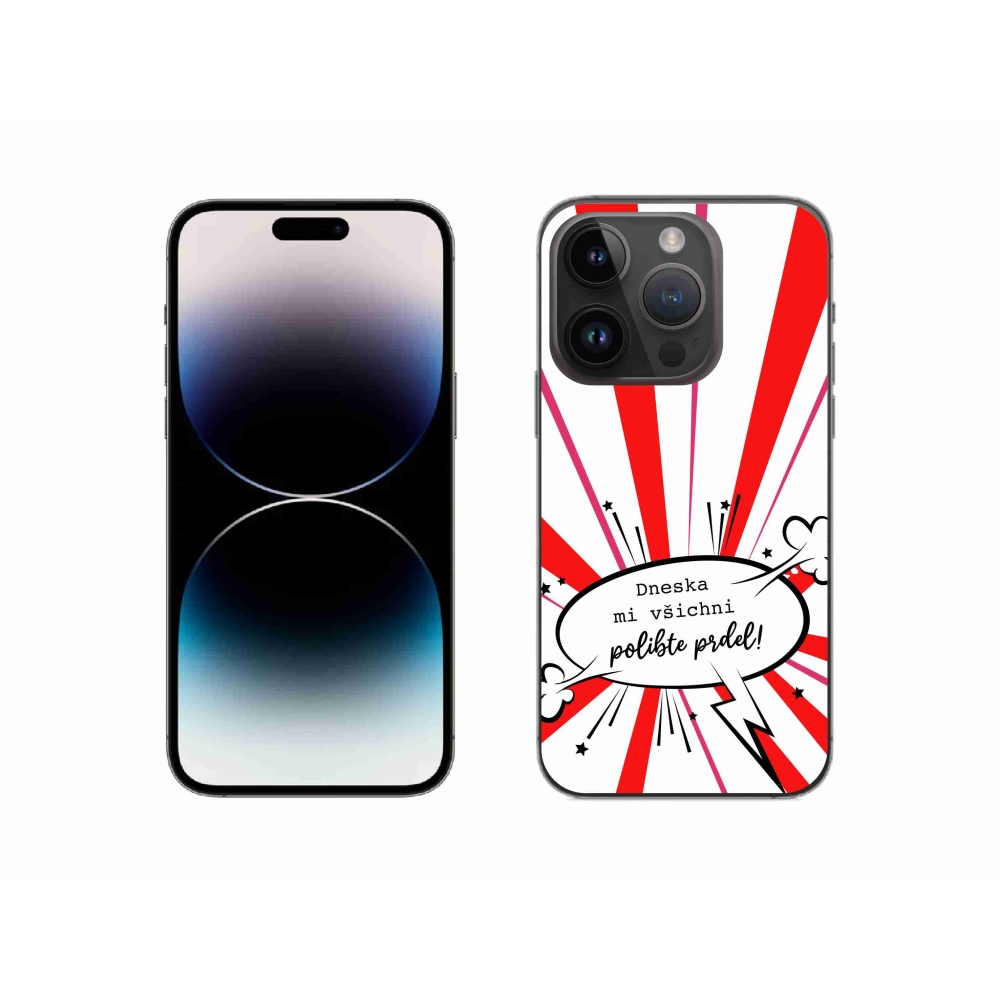 Gél borítás mmCase iPhone 14 Pro 6.1 készülékhez - vicces szöveg 15 fehér háttér