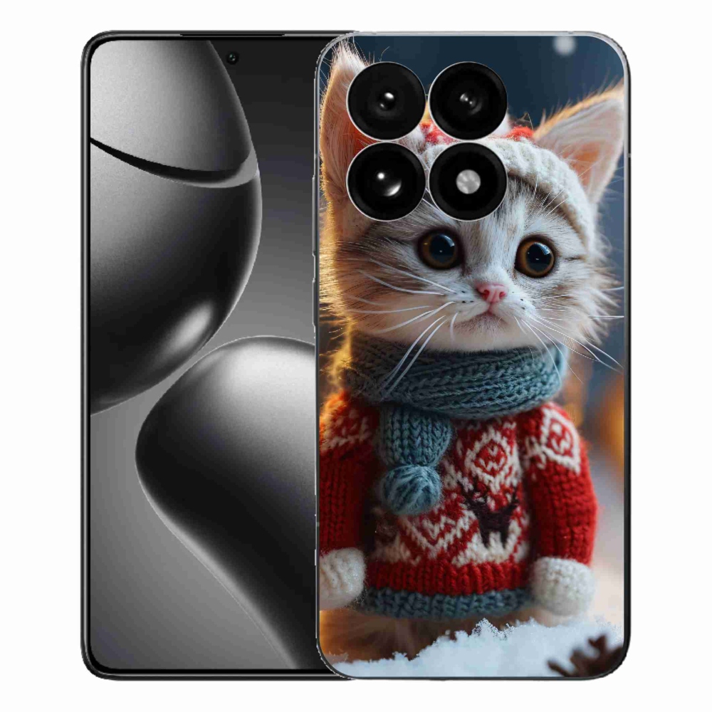 Gél borító mmCase a Xiaomi 15T-hez - cica pulóverben
