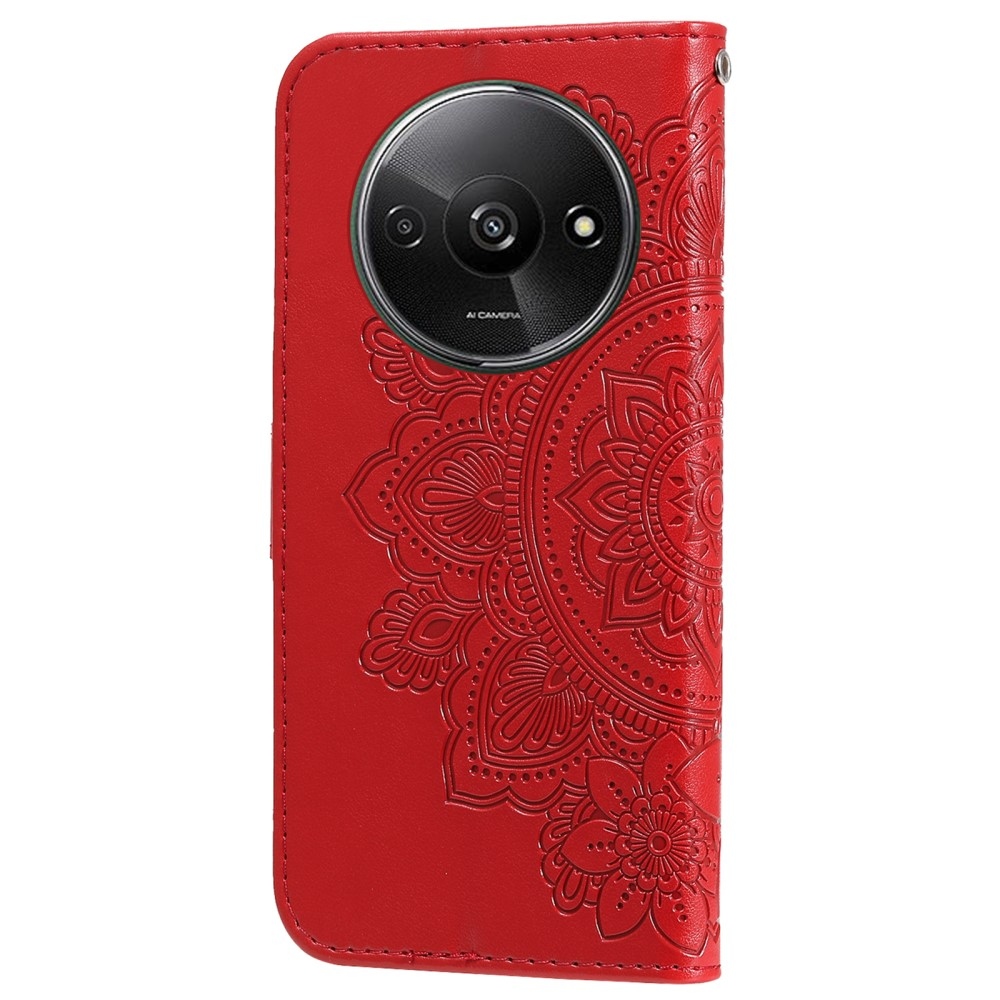 Mandala könyv tok Xiaomi Redmi A3-hoz - piros