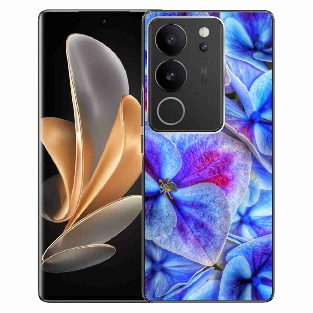 Zselés borítás mmCase a Vivo V29 5G-hez - kék virágok 1