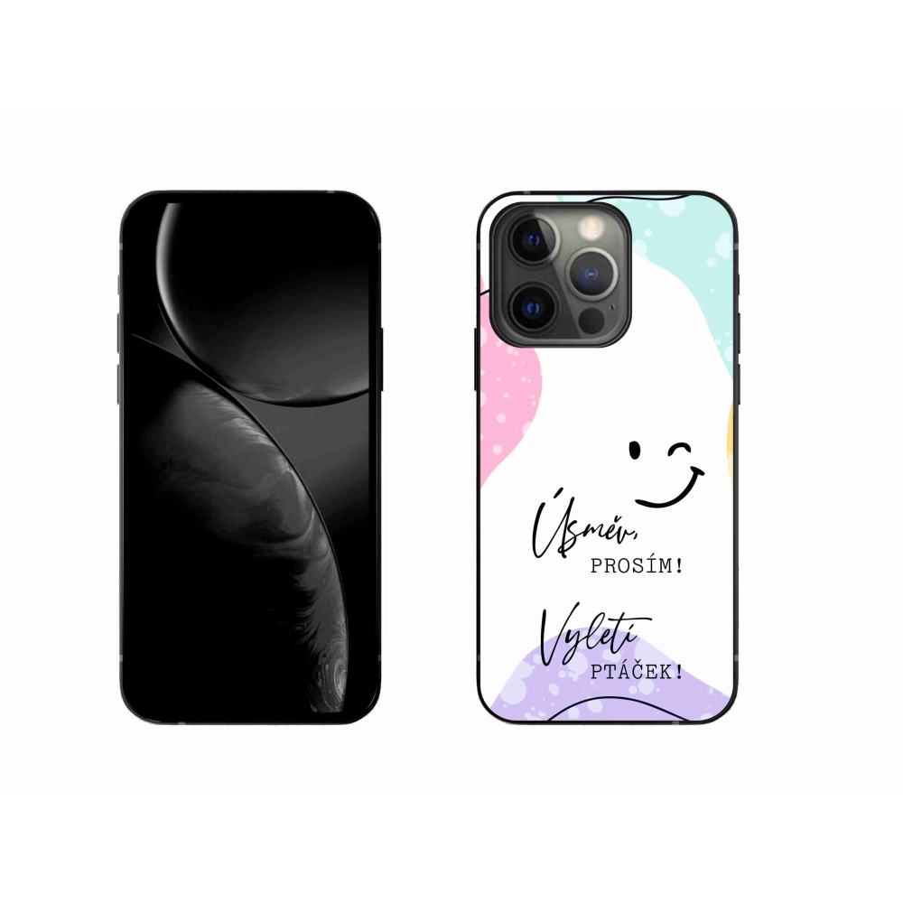Gél borítás mmCase iPhone 13 Pro 6.1 készülékhez - vicces szöveg 4 fehér háttér