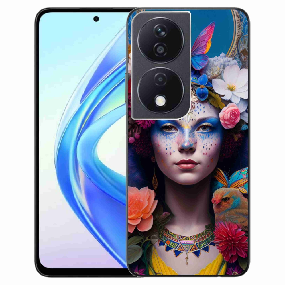 Gél borító mmCase a Honor X7b/Honor 90 Smart készülékhez - nő virágokkal