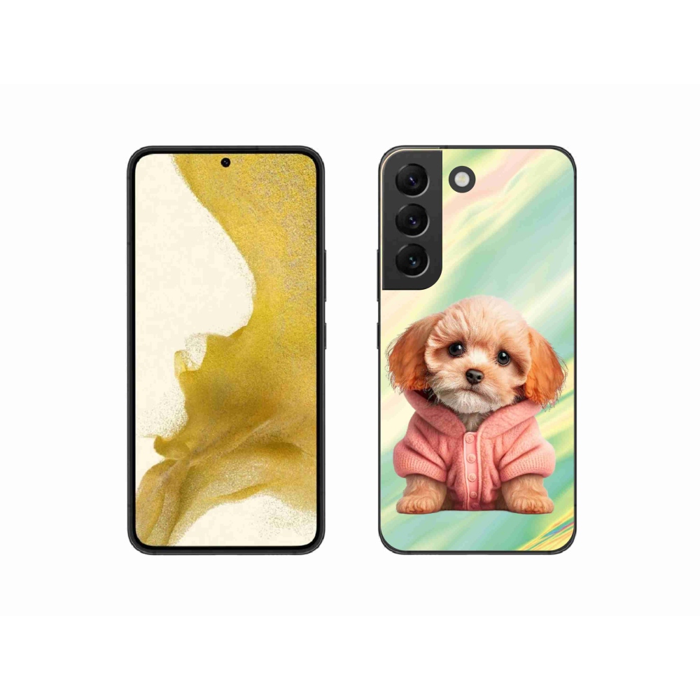 Gél borítás mmCase Samsung Galaxy S22 5G - pulóveres kiskutya számára