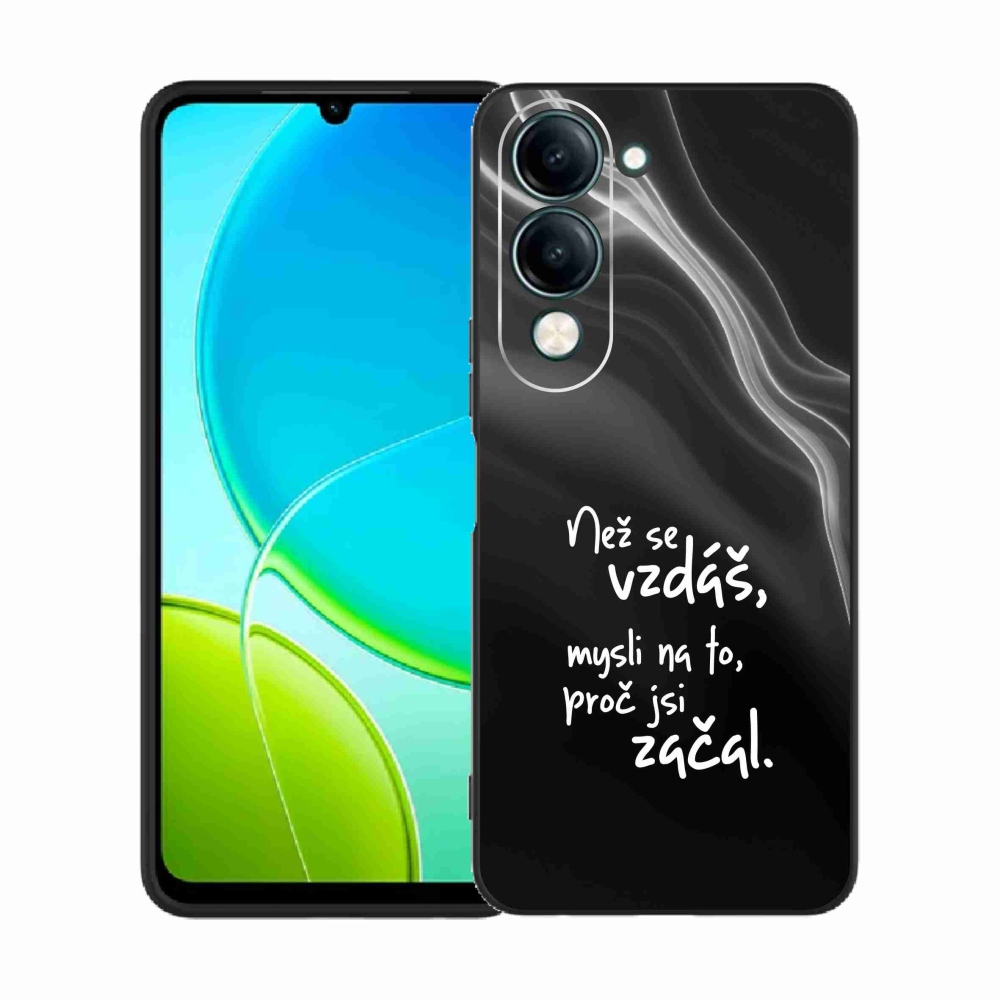 Gél borítás mmCase a Vivo Y29s 5G-n - Idézet 2 fekete háttér