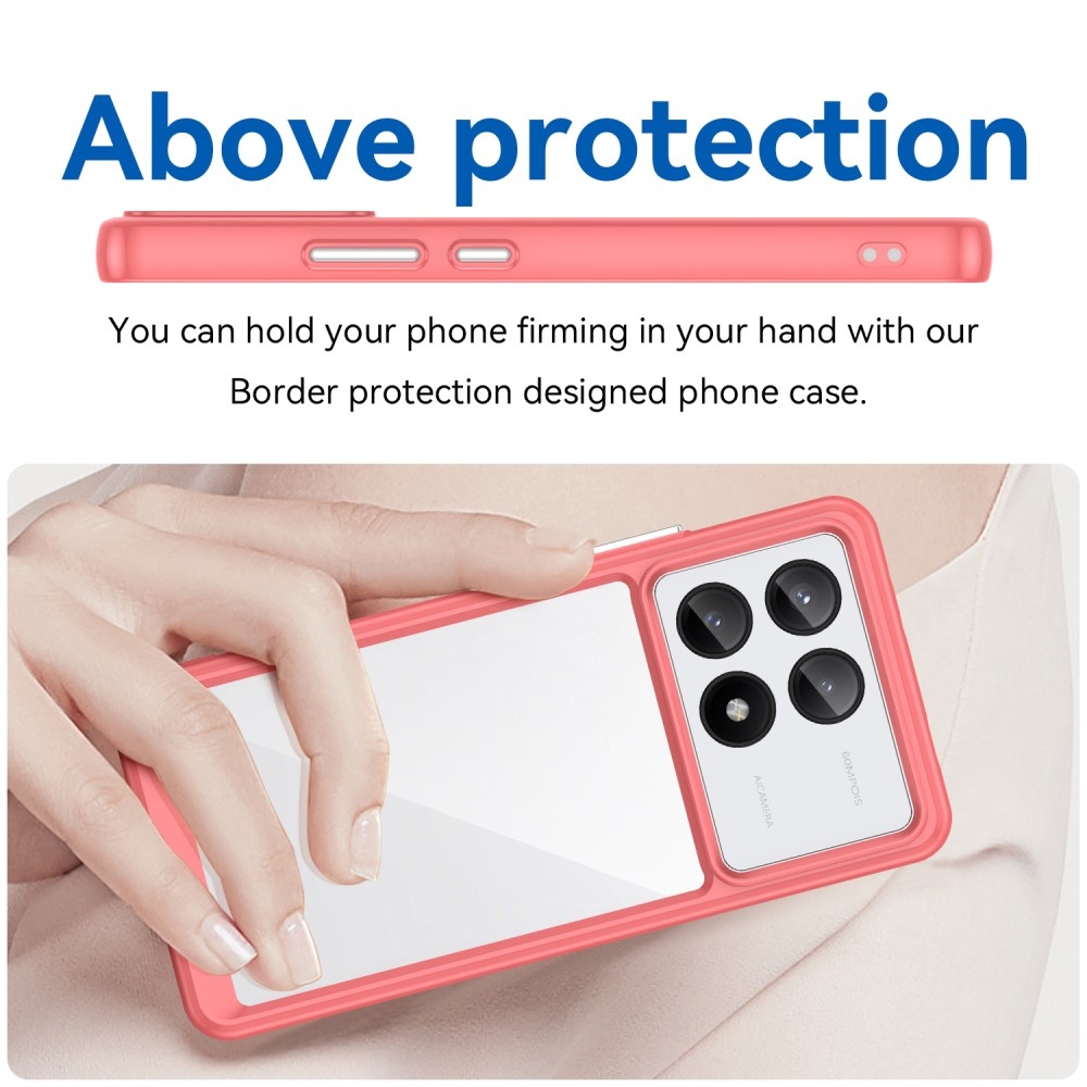 Gél tok fix hátlappal a Xiaomi Poco X6 Pro 5G készülékhez - piros