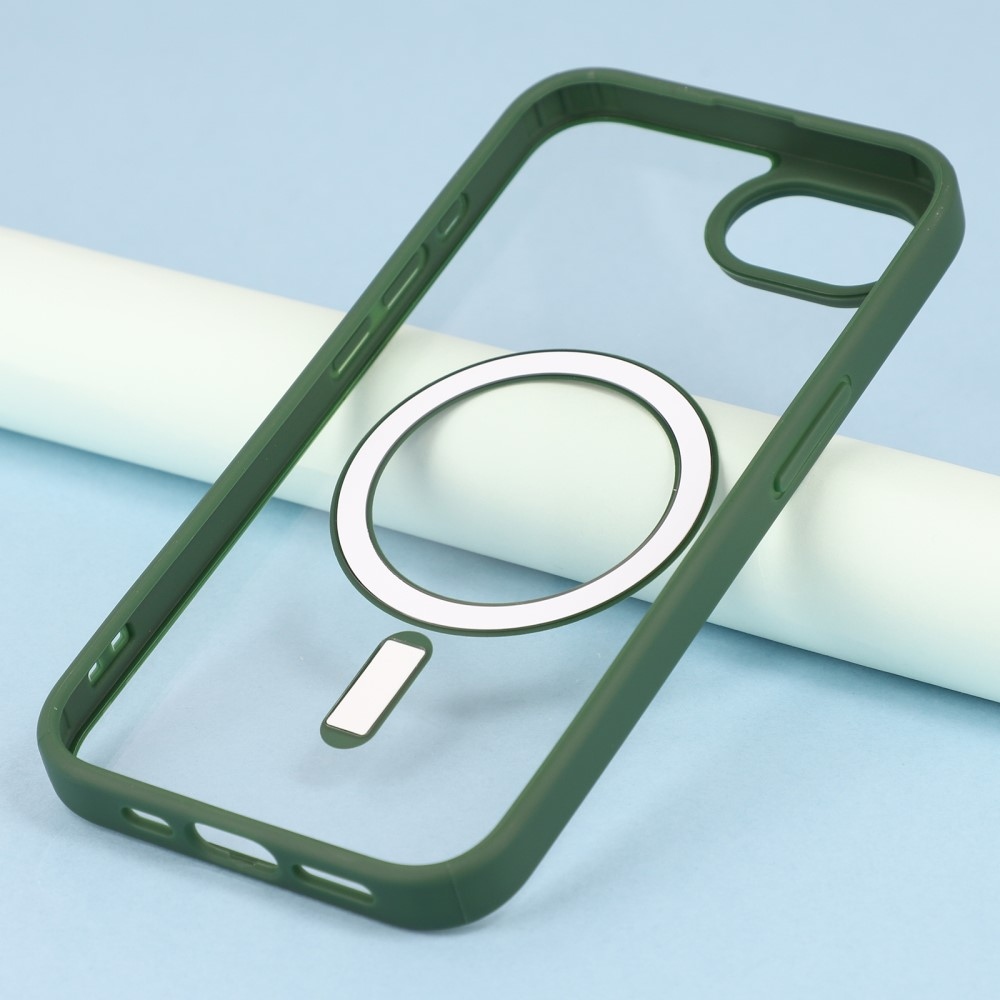 Matt zselés tok MagSafe támogatással iPhone 16e készülékhez - zöld