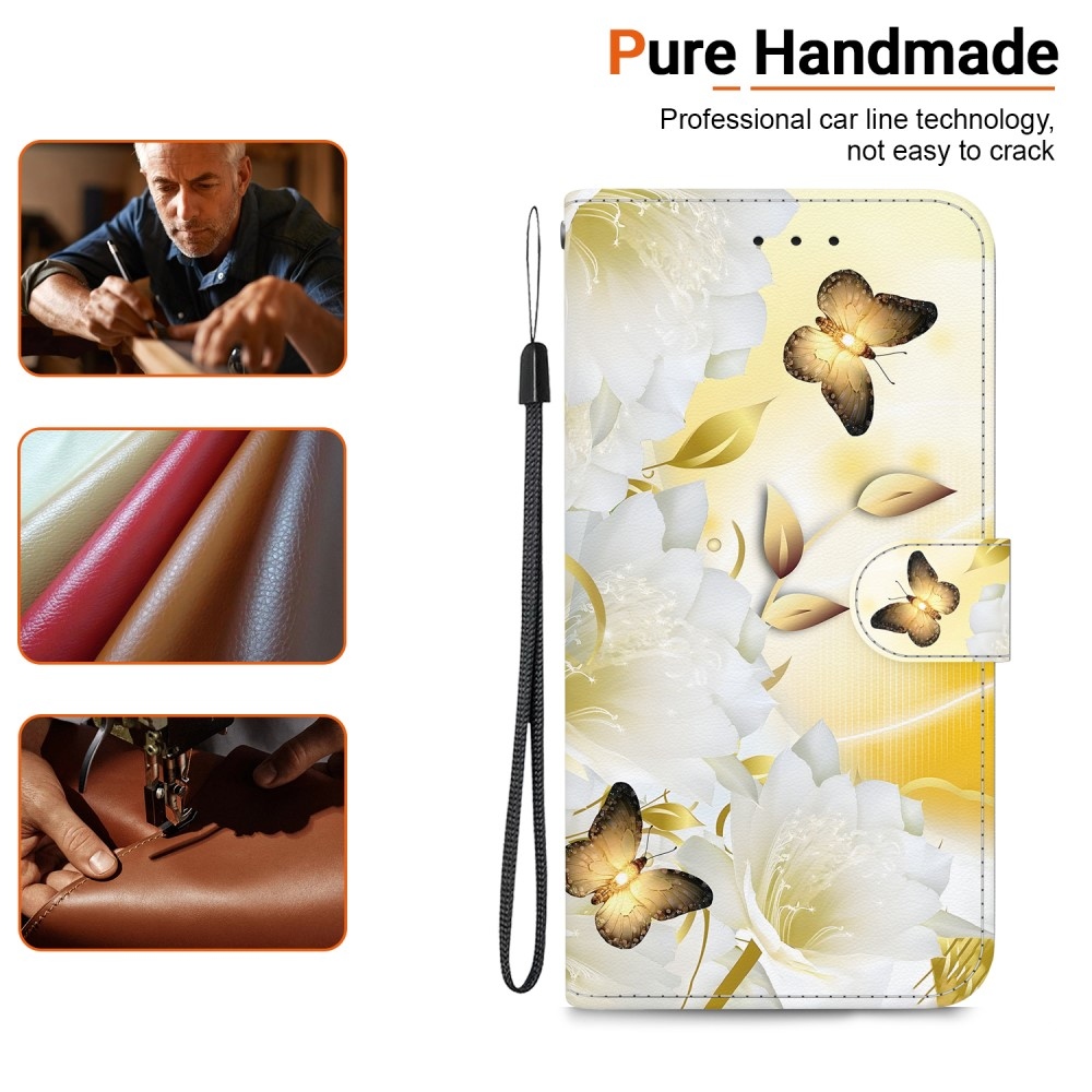 Printern book tok Xiaomi Redmi Note 14 5G - arany pillangók és virág