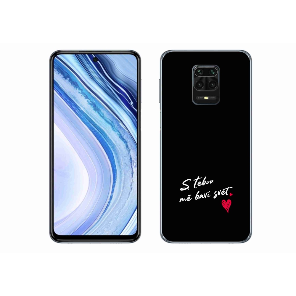Gél borító mmCase a Xiaomi Redmi Note 9S-hez - szerelem szöveg 1 fekete háttér