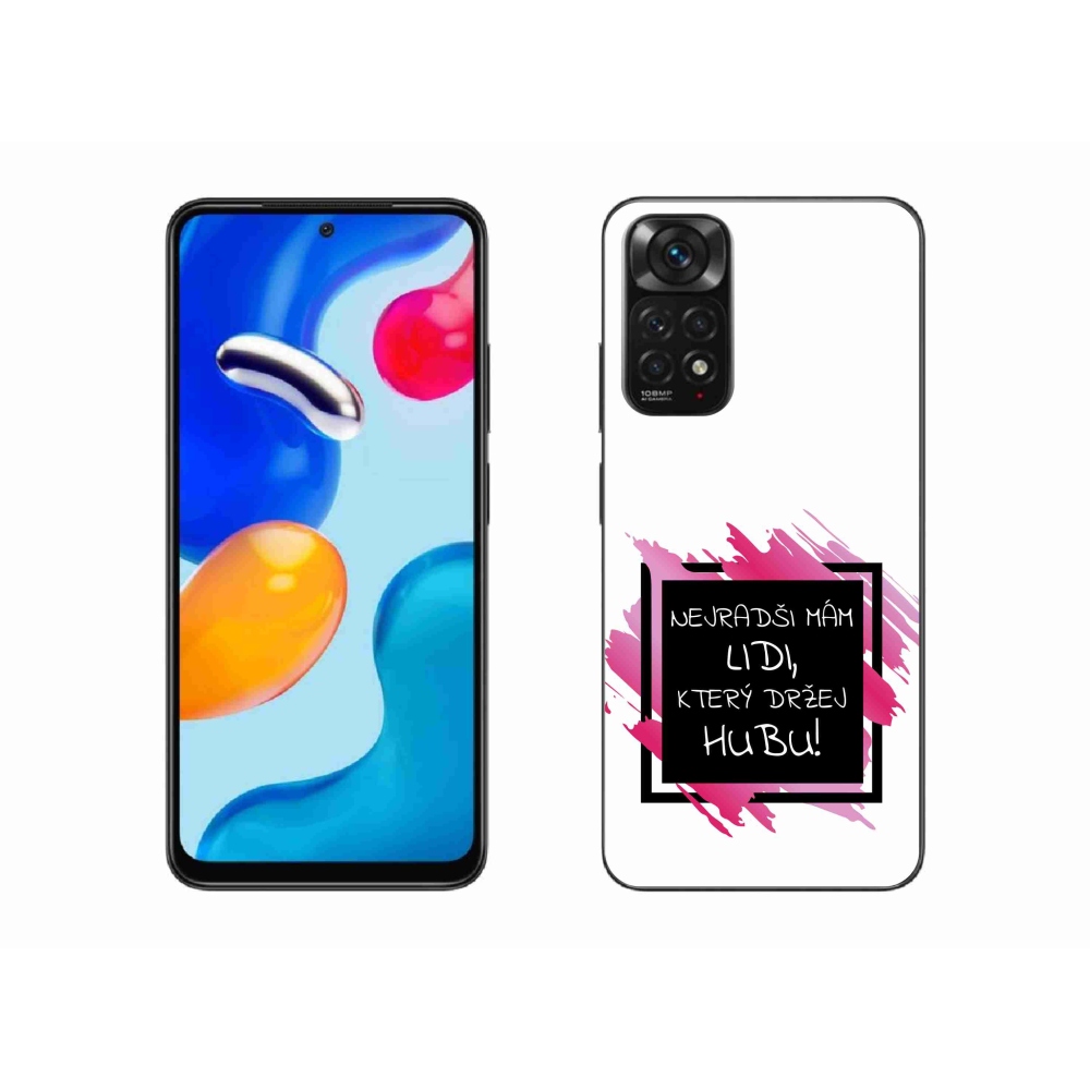 Gél borító mmCase a Xiaomi Redmi Note 11S 4G-hez - vicces szöveg 7 fekete-fehér háttérrel