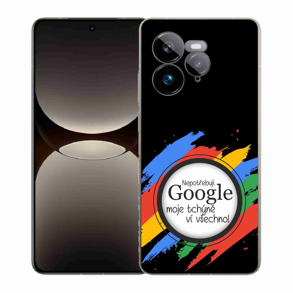 Gél borítás mmCase a Realme GT 7 Pro 5G-n - anyós tudja, hogy minden fekete háttérrel rendelkezik