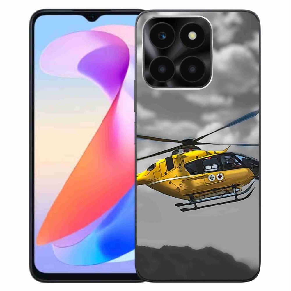 Zselés borítás mmCase a Honor X6a számára - sárga helikopter