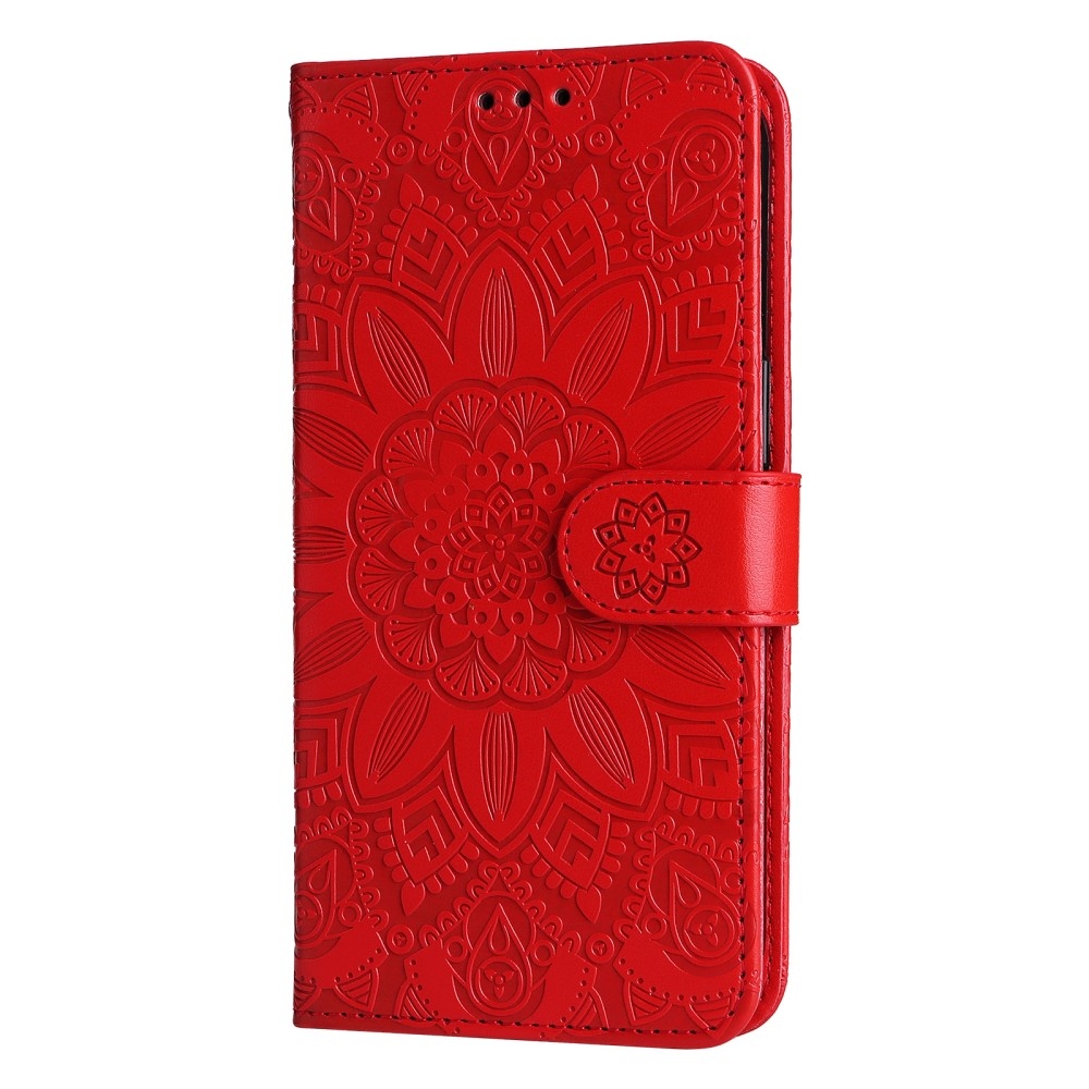 Napraforgó könyv tok Xiaomi Redmi Note 14S/Note 13 Pro 4G/Poco M6 Pro - piros