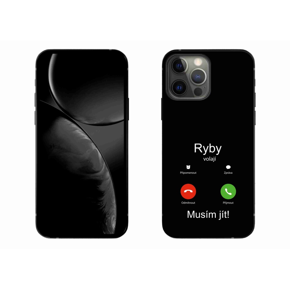 Gél borítás mmCase iPhone 13 Pro Max 6.7 készülékhez - hal hívás fekete háttérrel