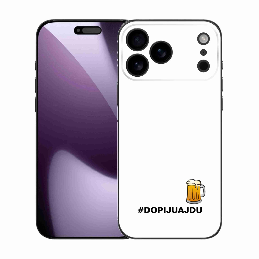 Gél borítás mmCase iPhone 17 Pro Max készülékhez - sör motívum 1 fehér háttér