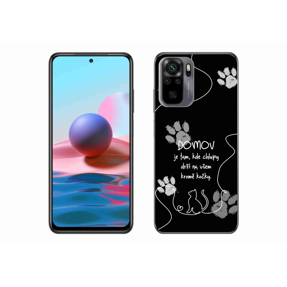 Gél borítás mmCase a Xiaomi Redmi Note 10S-hez - macska motívum fekete háttérrel