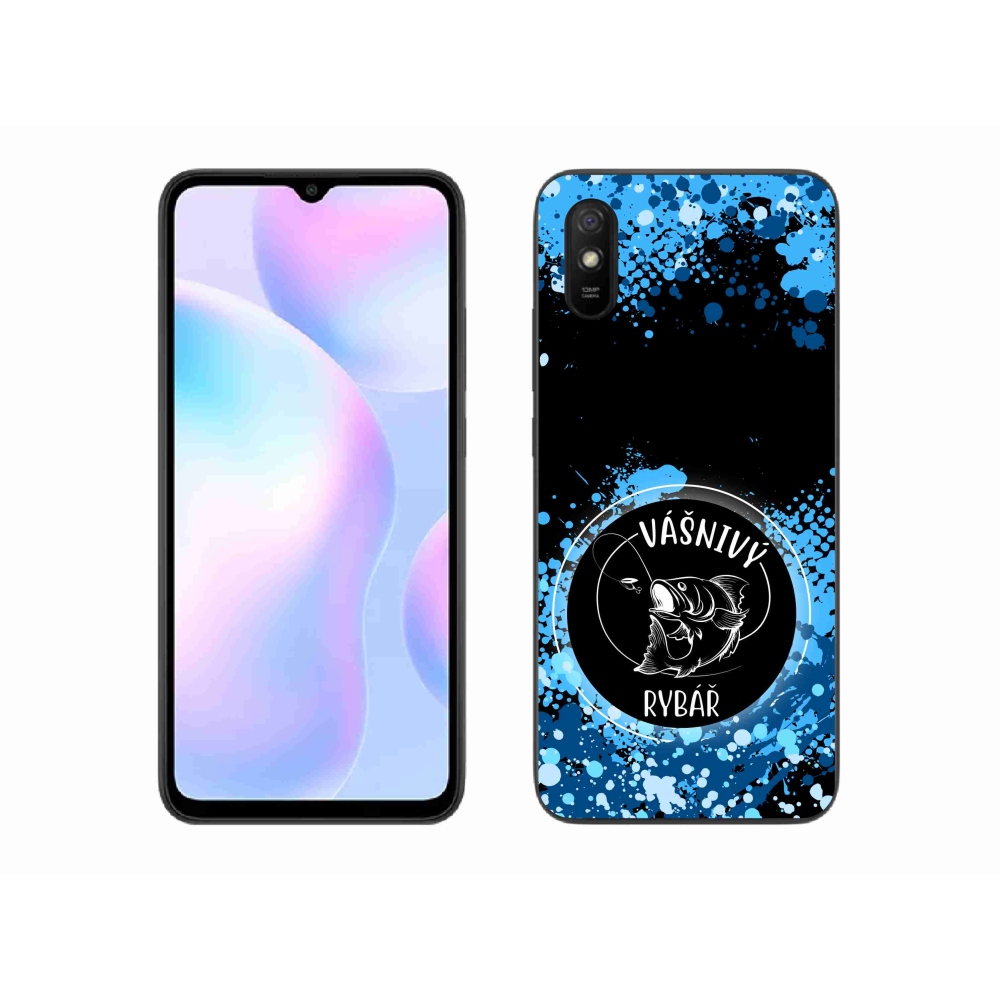Gél borító mmCase a Xiaomi Redmi 9AT-hoz - szenvedélyes halász fekete háttérrel