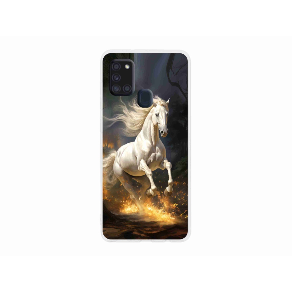 Zselés borítás mmCase Samsung Galaxy A21s - fehér ló 2