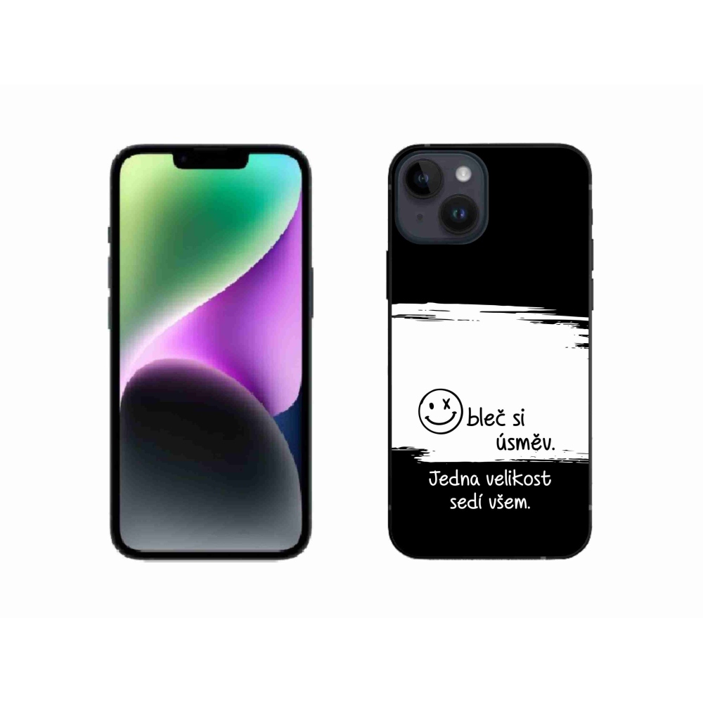 Gél borító mmCase iPhone 14 készülékhez - vicces szöveg 8 fekete-fehér háttérrel