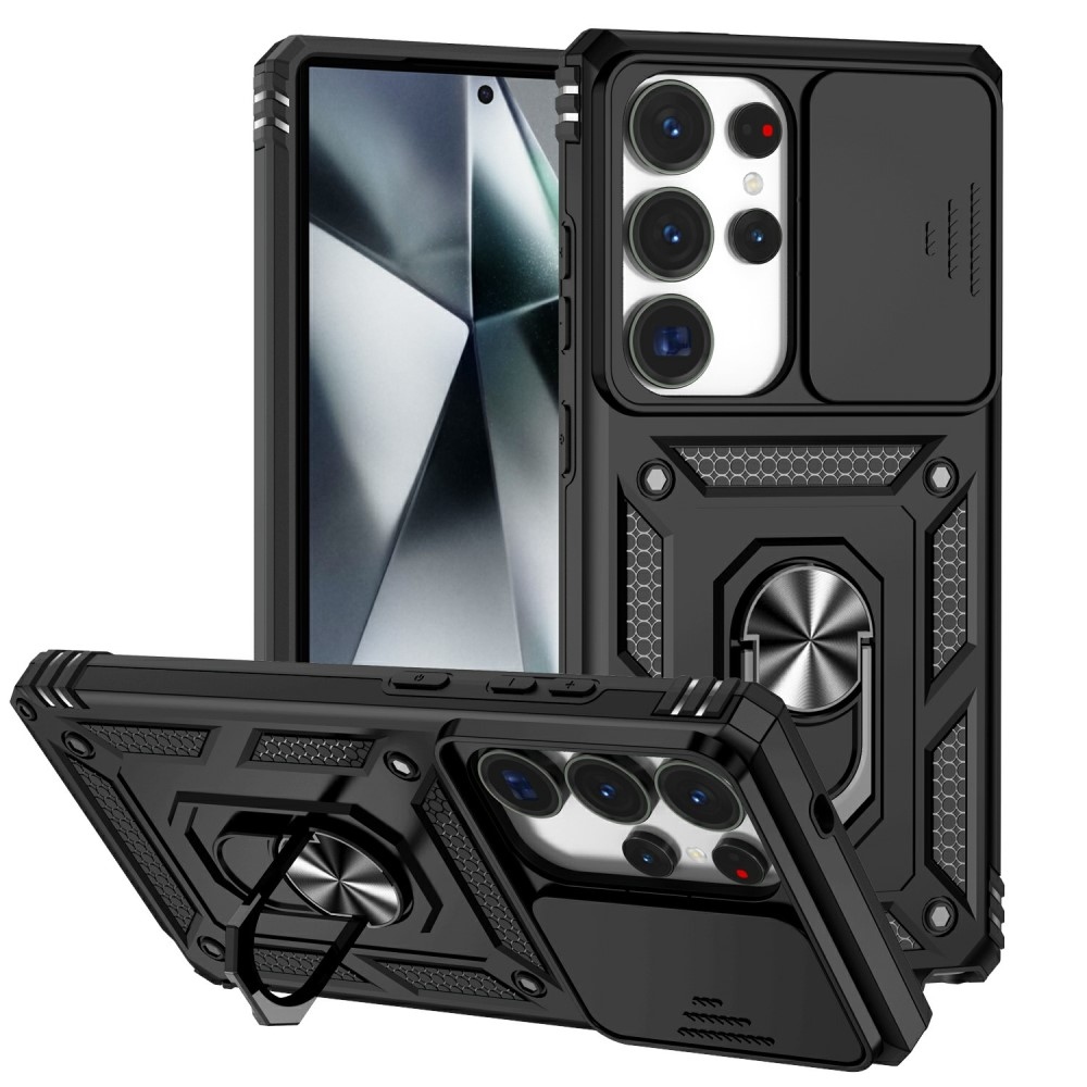 Gyűrűálló borítás Samsung Galaxy S25 Ultra készülékhez - fekete