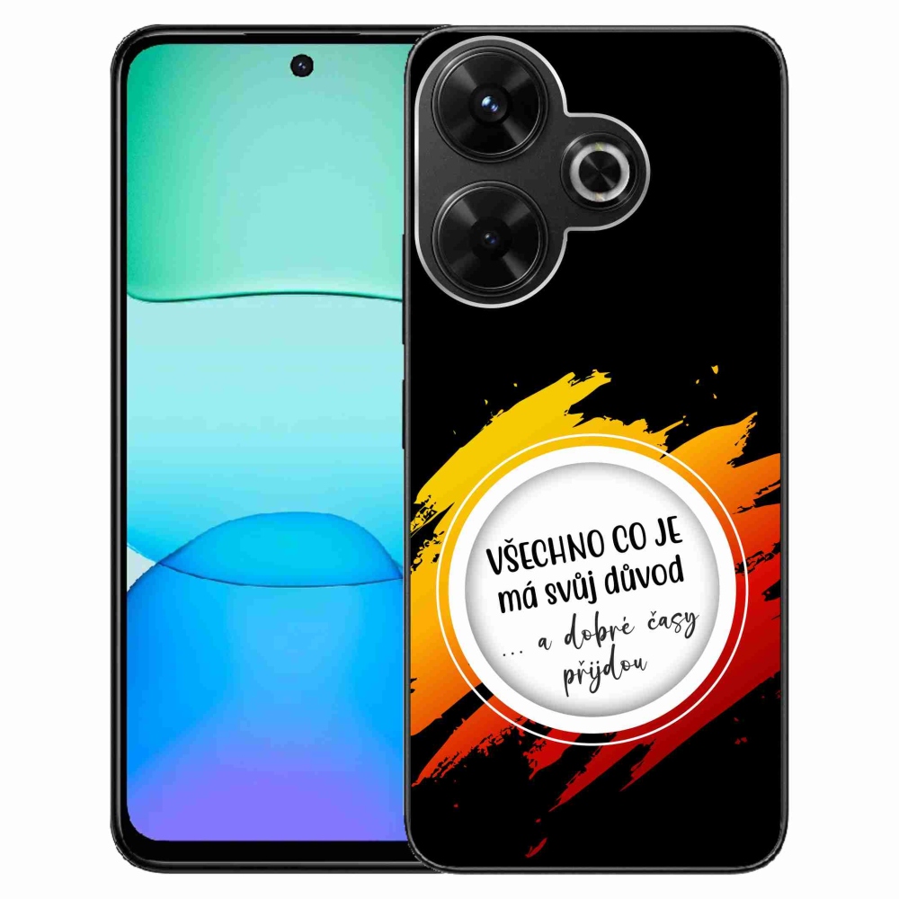 Gél borítás mmCase a Xiaomi Redmi 13 4G/Poco M6 4G - idézet 3 fekete háttérrel