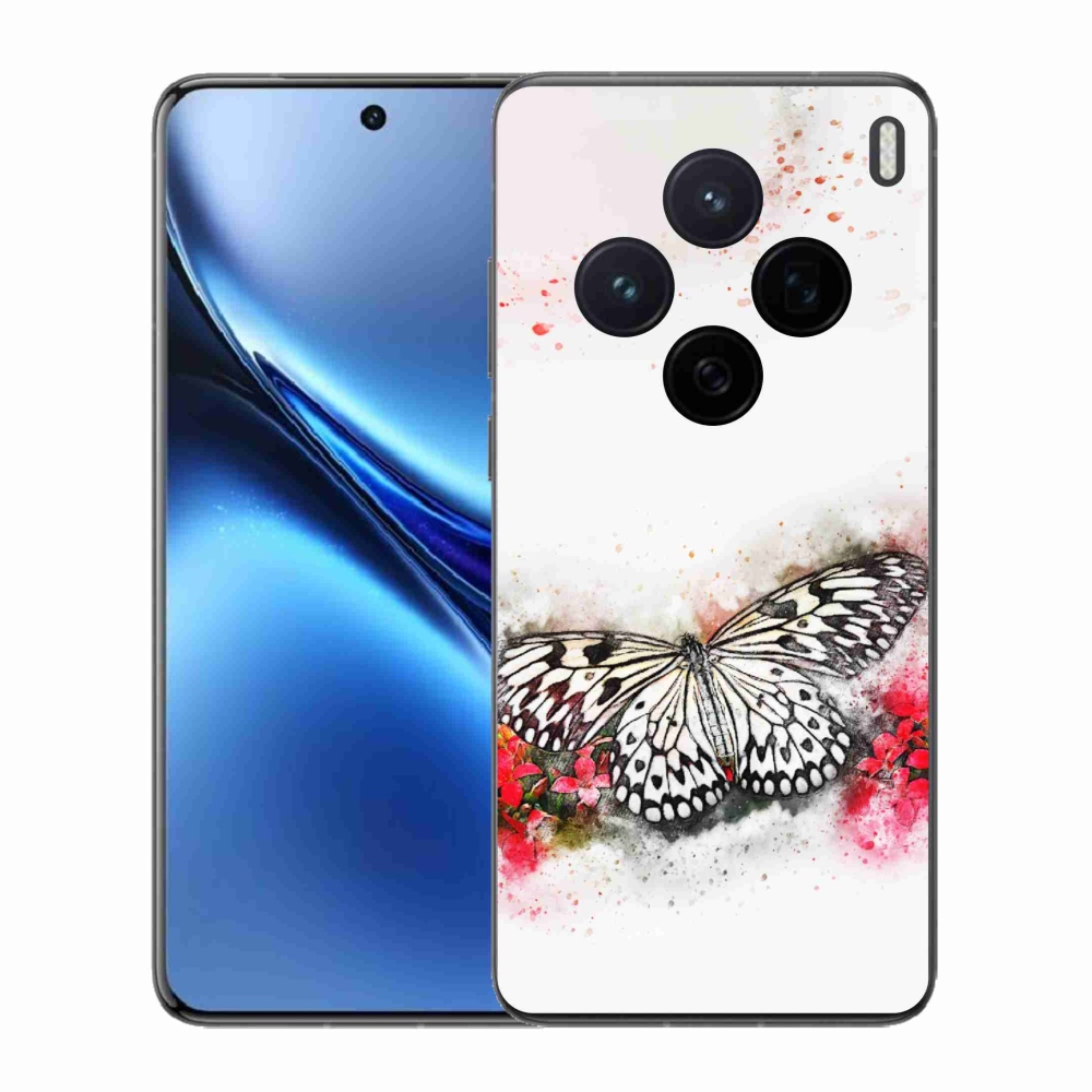 Zselés borítás mmCase a Vivo X200 5G készülékhez - fekete-fehér pillangó
