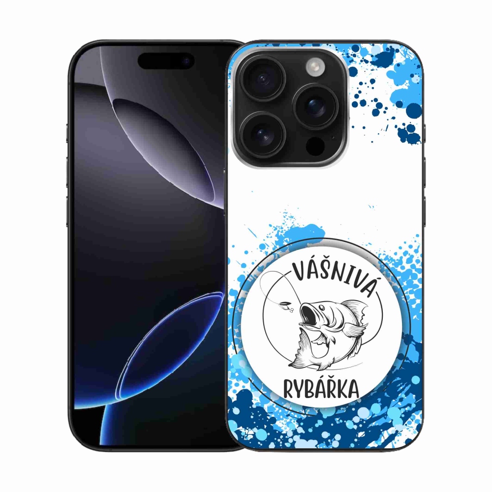 Gél borítás mmCase iPhone 16 Pro készülékhez - szenvedélyes halász fehér háttérrel