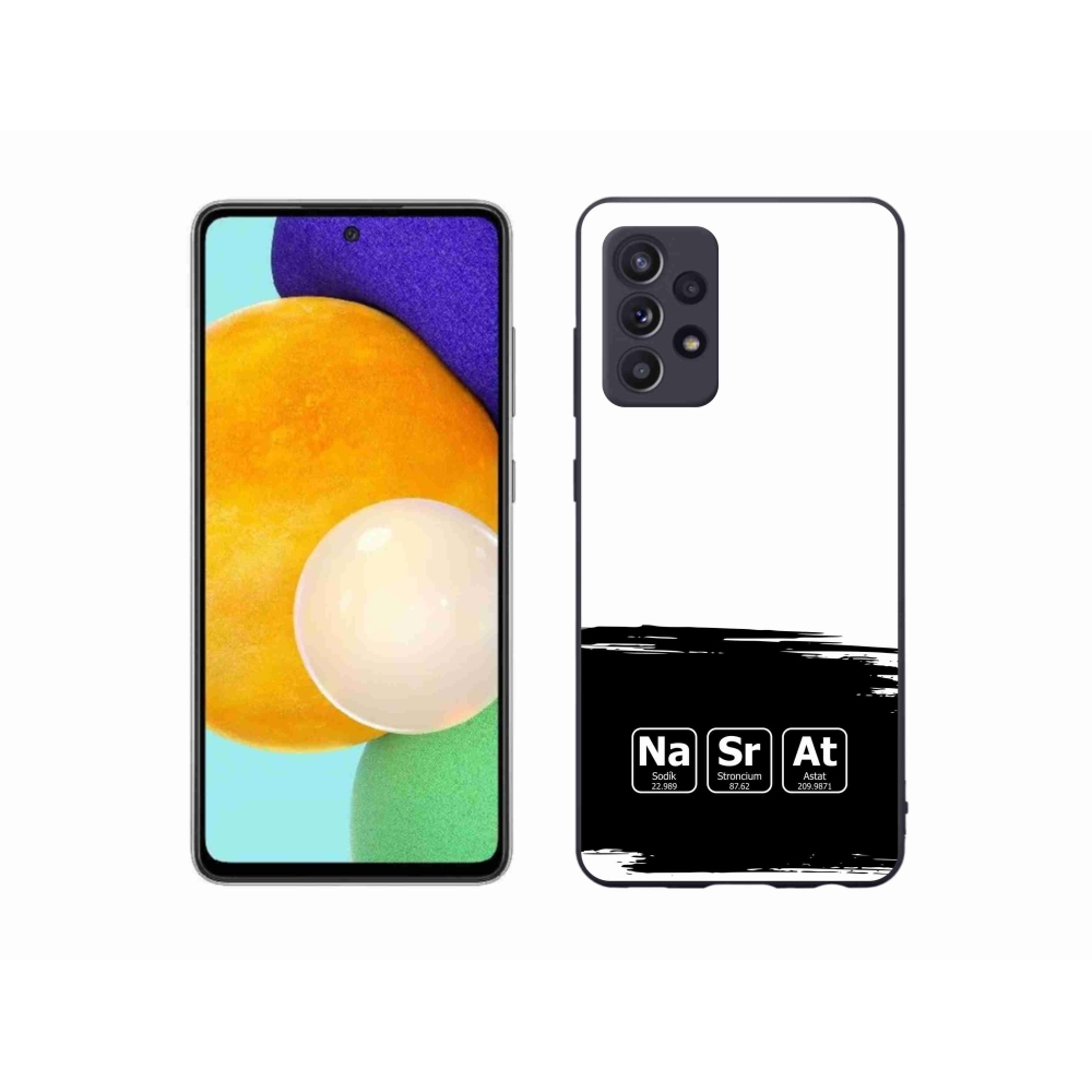 Gél borító mmCase Samsung Galaxy A52s 5G - kémiai elemek fekete és fehér háttérrel
