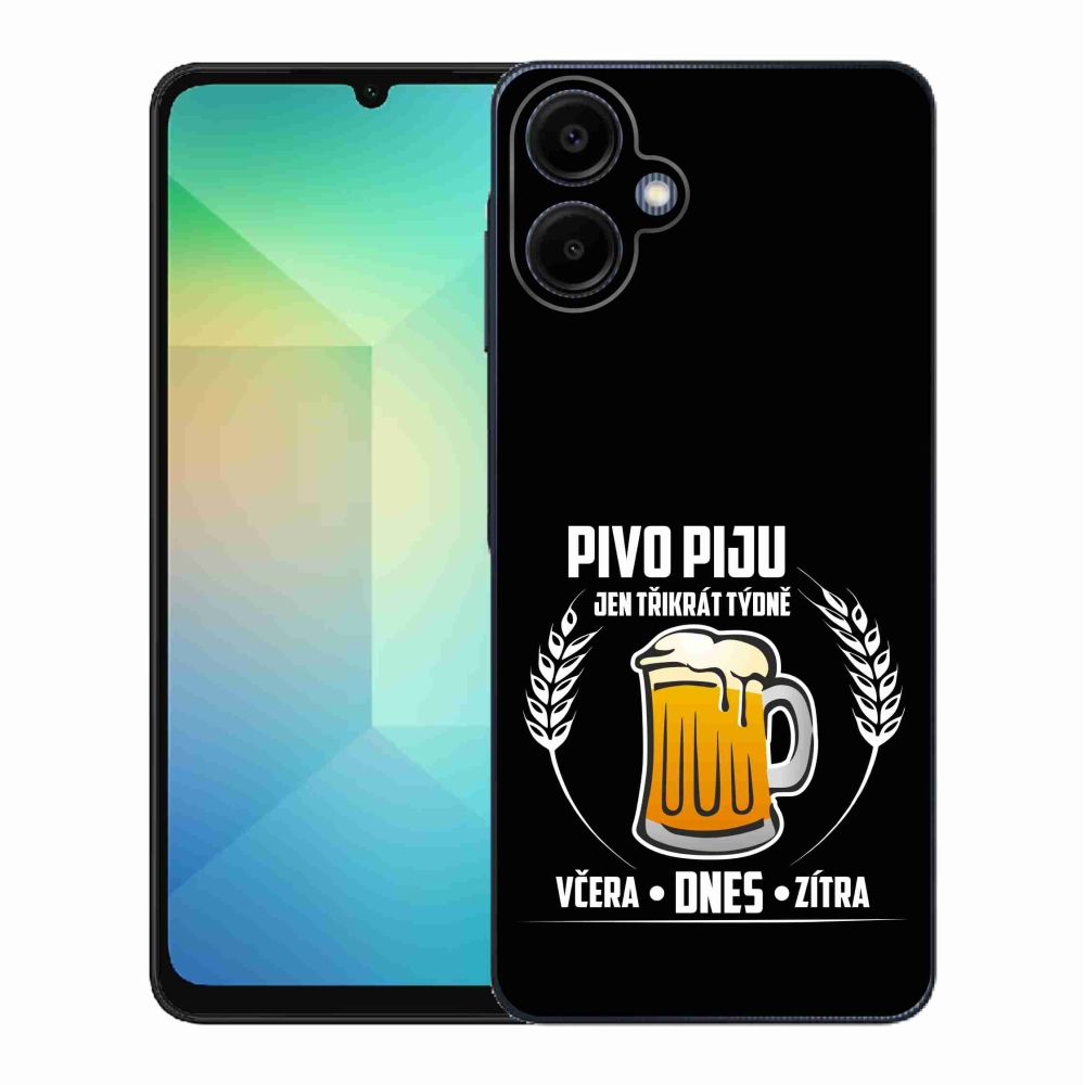 Gél borítás mmCase Samsung Galaxy A06 4G - sör motívum fekete háttérrel