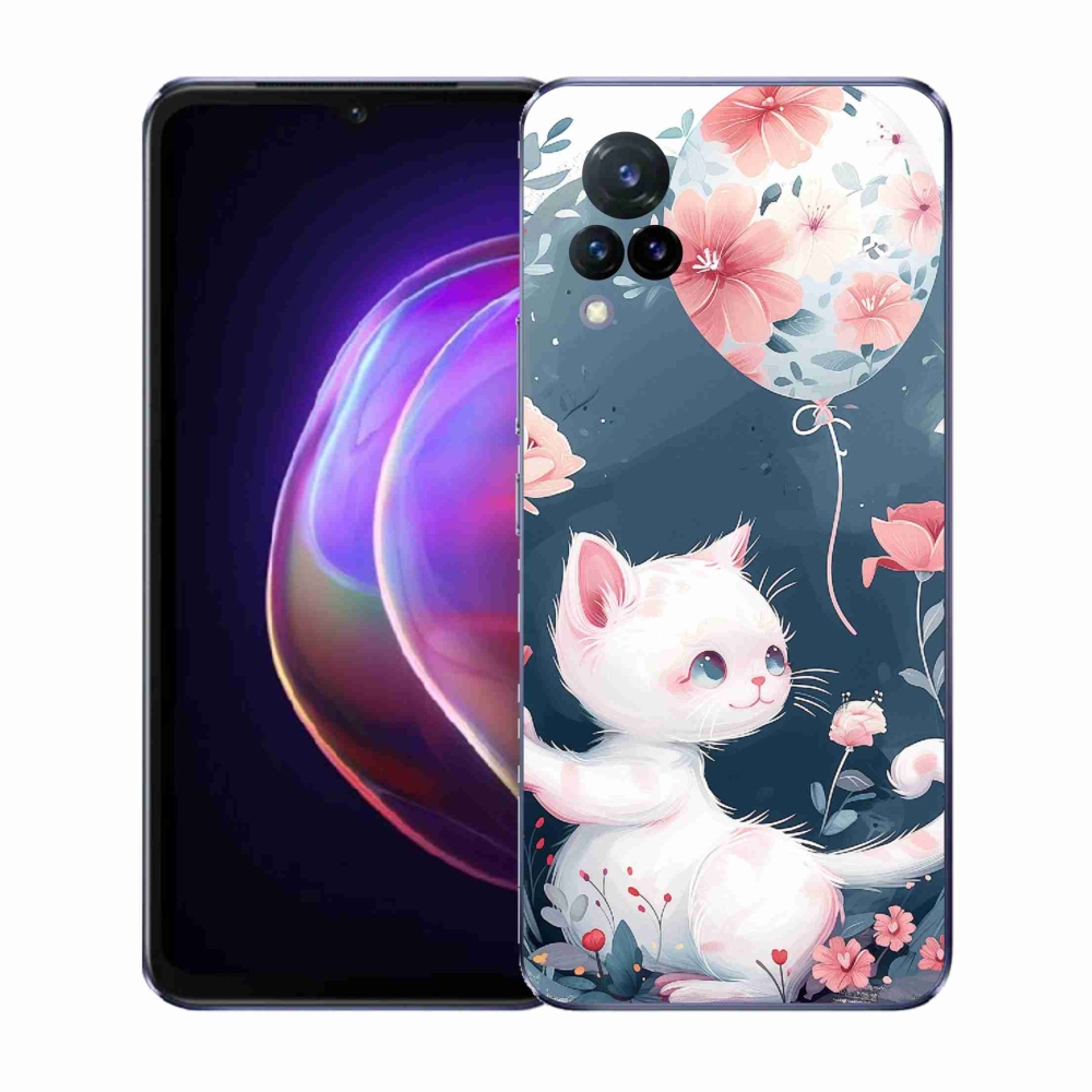 Gél borítás mmCase a Vivo V21 4G/5G készülékhez - cica lufival