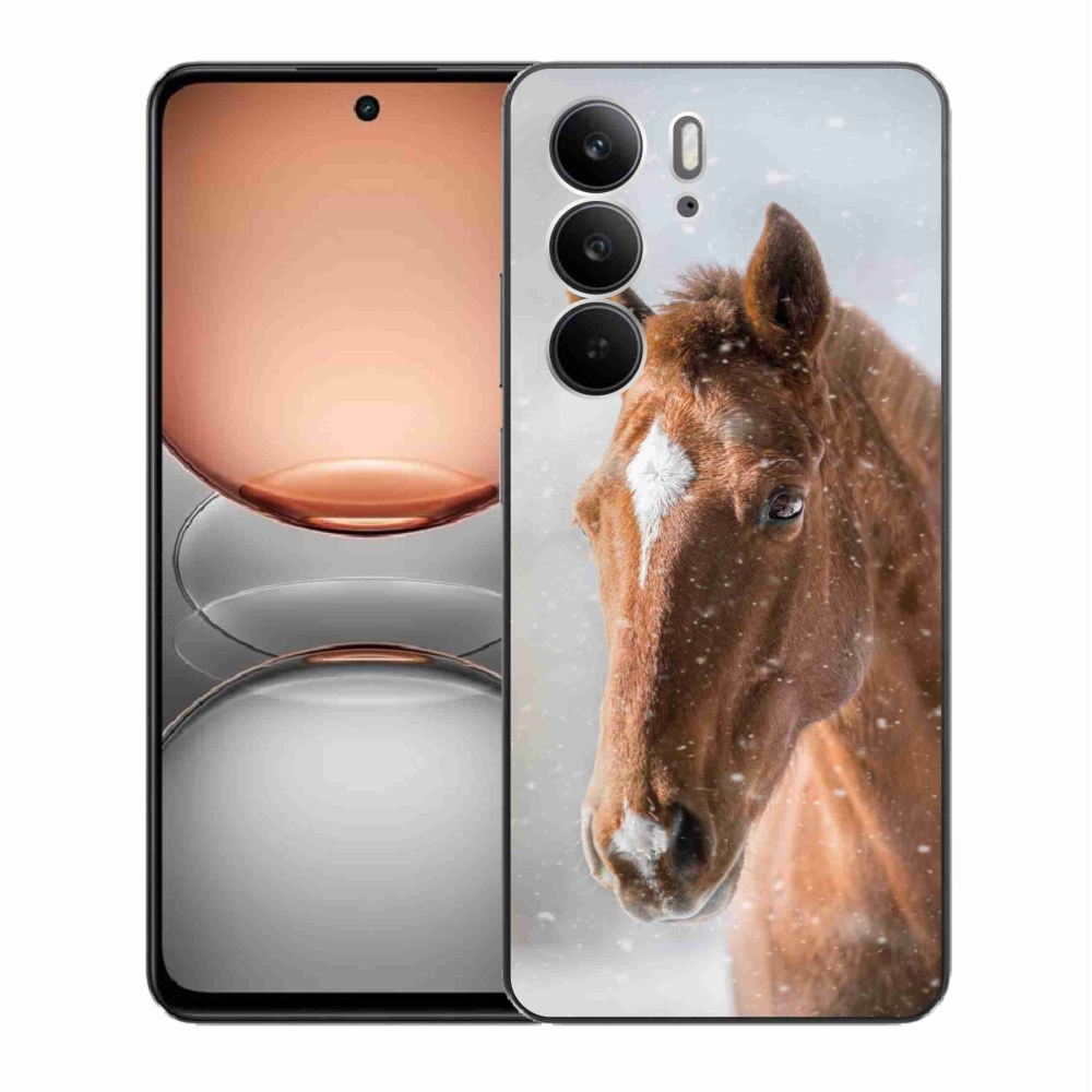 Zselés tok mmCase a Realme C75 készülékhez - barna ló 2