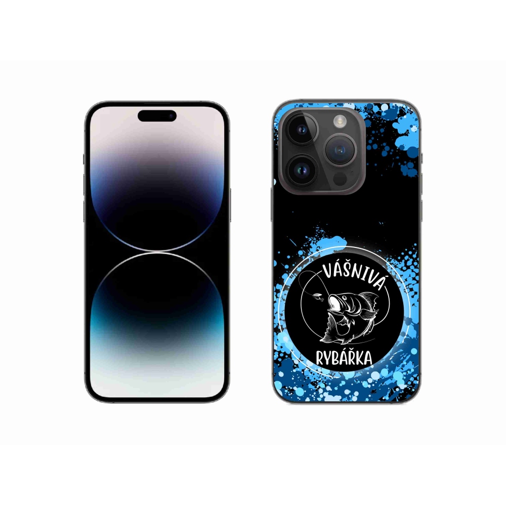 Gél borítás mmCase iPhone 14 Pro 6.1 készülékhez - szenvedélyes halász fekete háttérrel