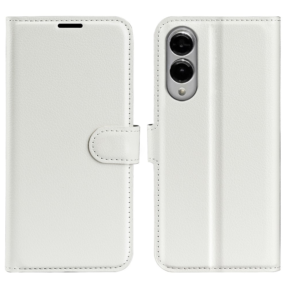 Litchi könyv tok Samsung Galaxy S25 Edge készülékhez - fehér