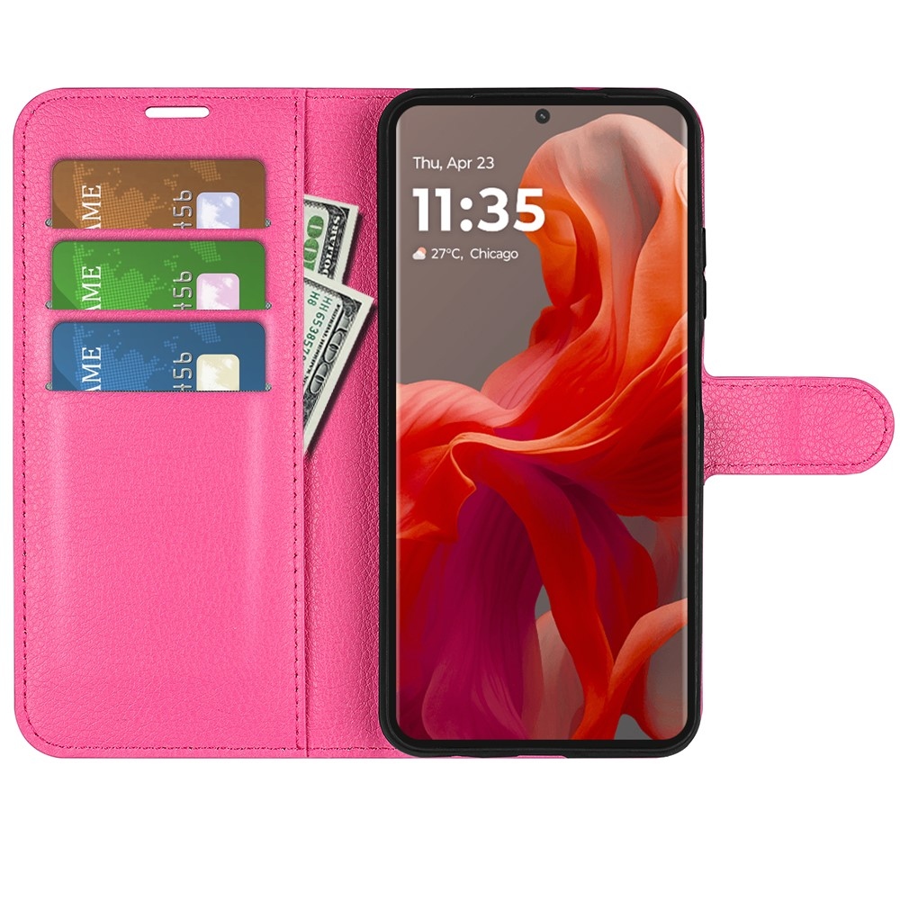 Litchi könyv tok Motorola Moto G85 5G - rózsa