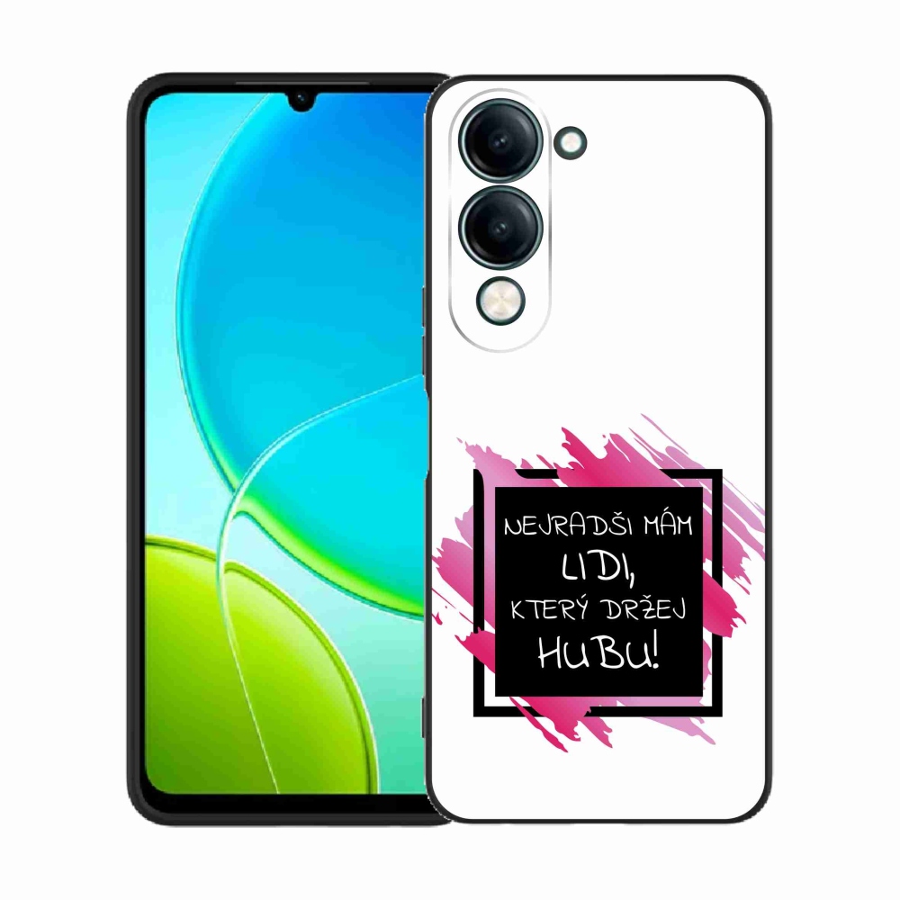 Gél borító mmCase a Vivo Y29s 5G-hez - vicces szöveg 7 fekete-fehér háttér