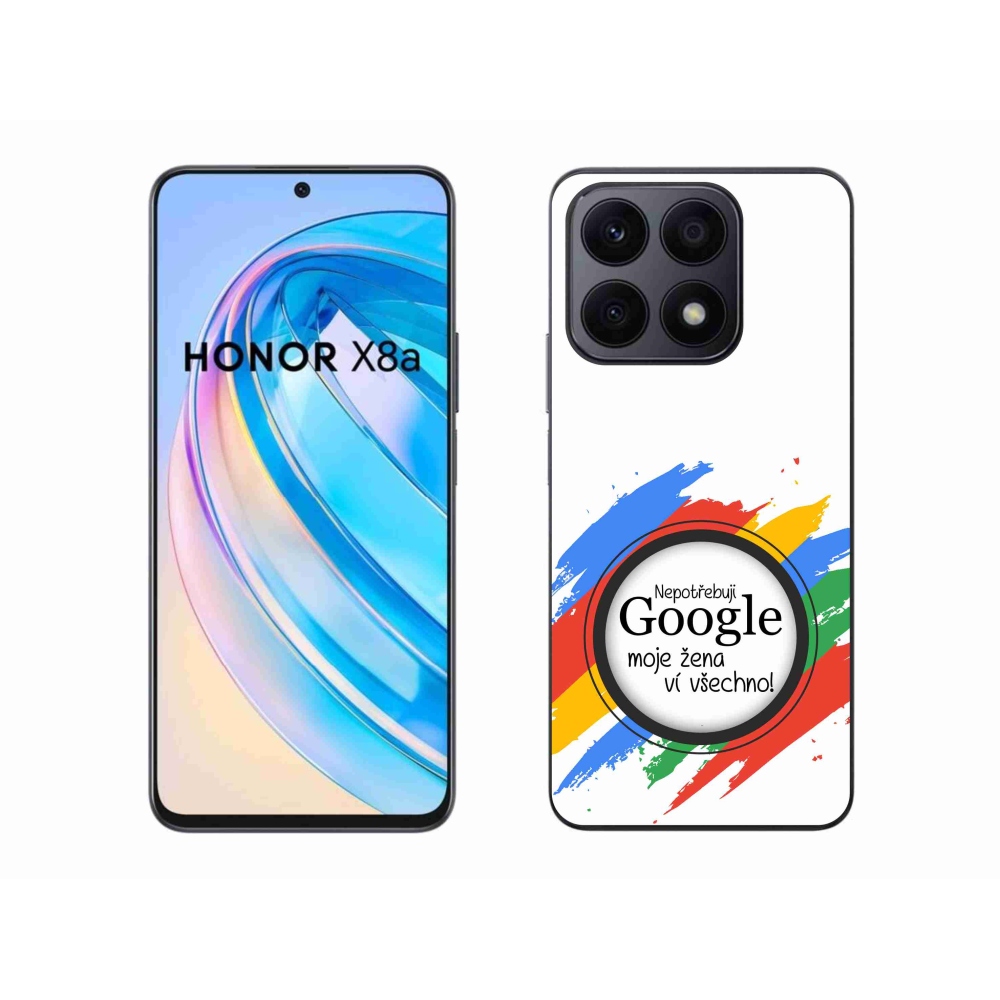 Gél borító mmCase a Honor X8a - a nő mindent tud fehér háttérrel