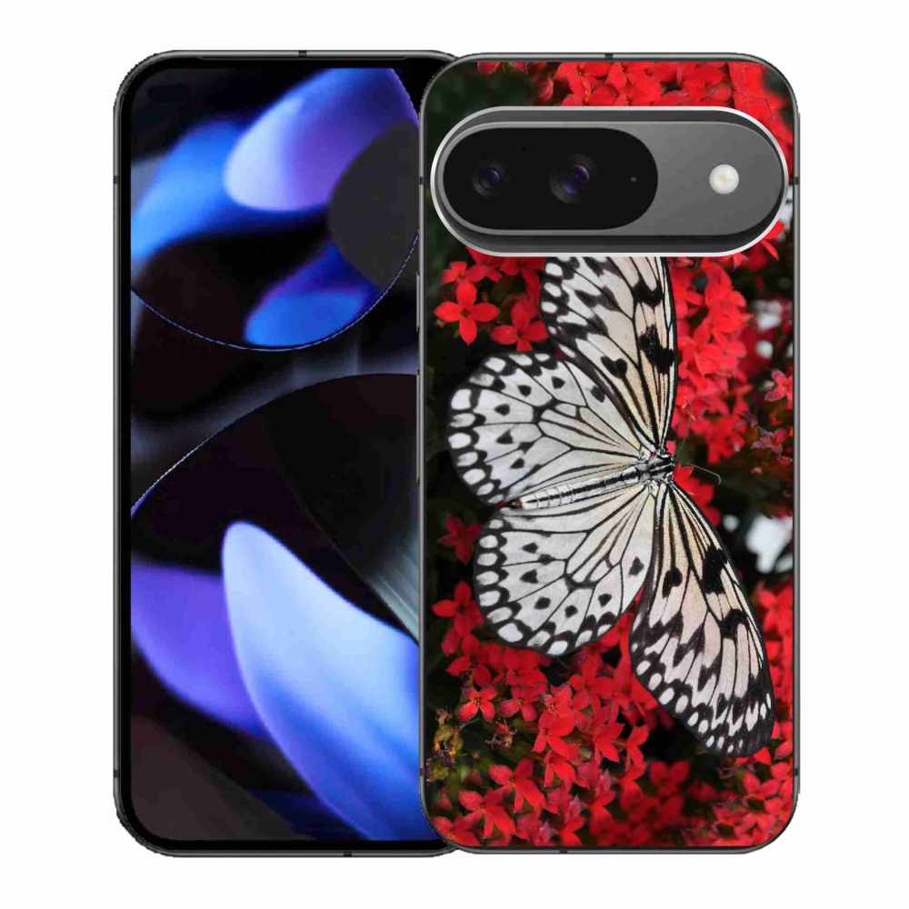 Zselés borítás mmCase a Google Pixel 9/9 Pro számára - fekete és fehér pillangó 1