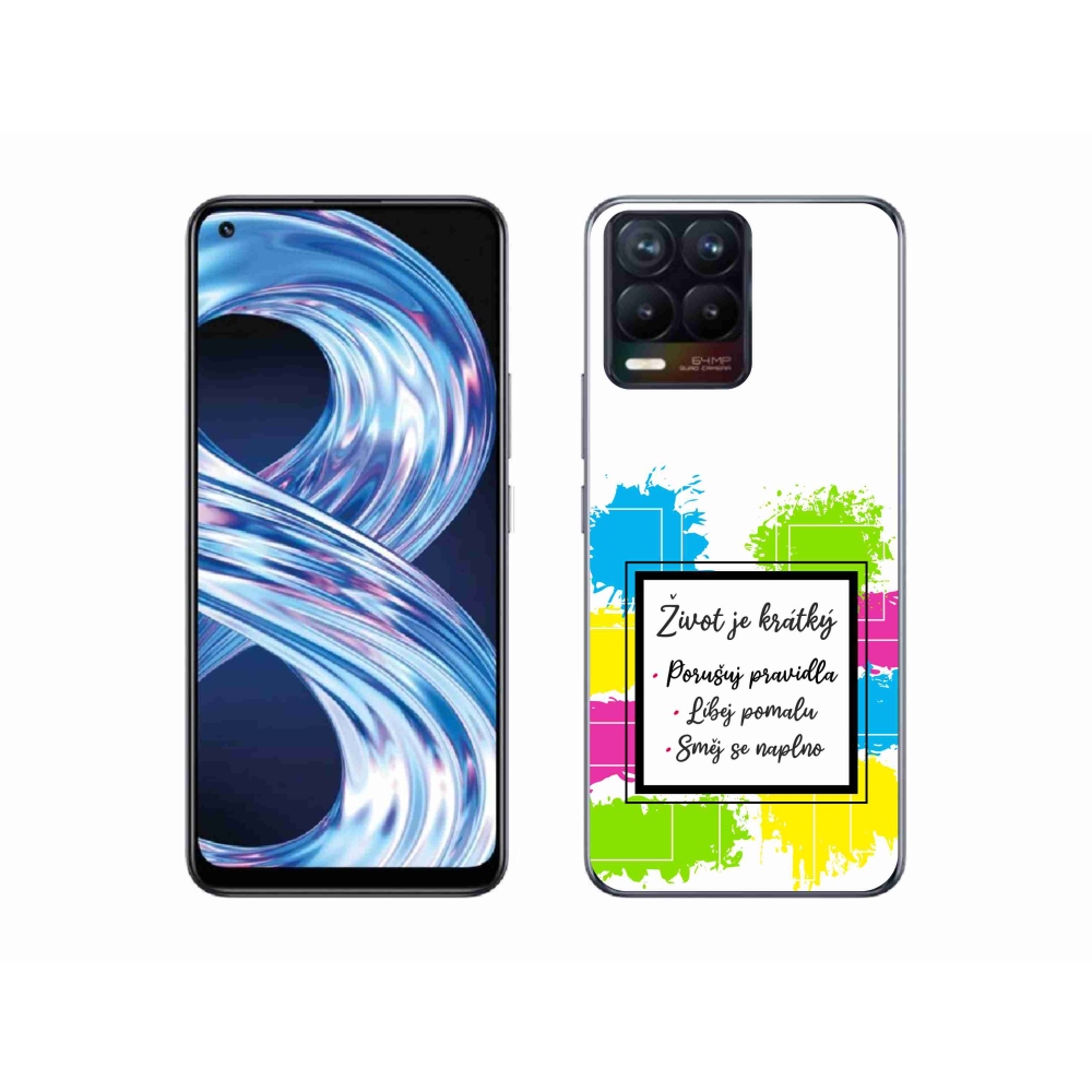 Gél borítás mmCase a Realme 8 4G-n - Idézet 5 fehér háttér